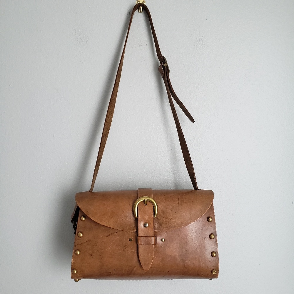 Vintage Studded Leather Crossbody